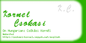kornel csokasi business card